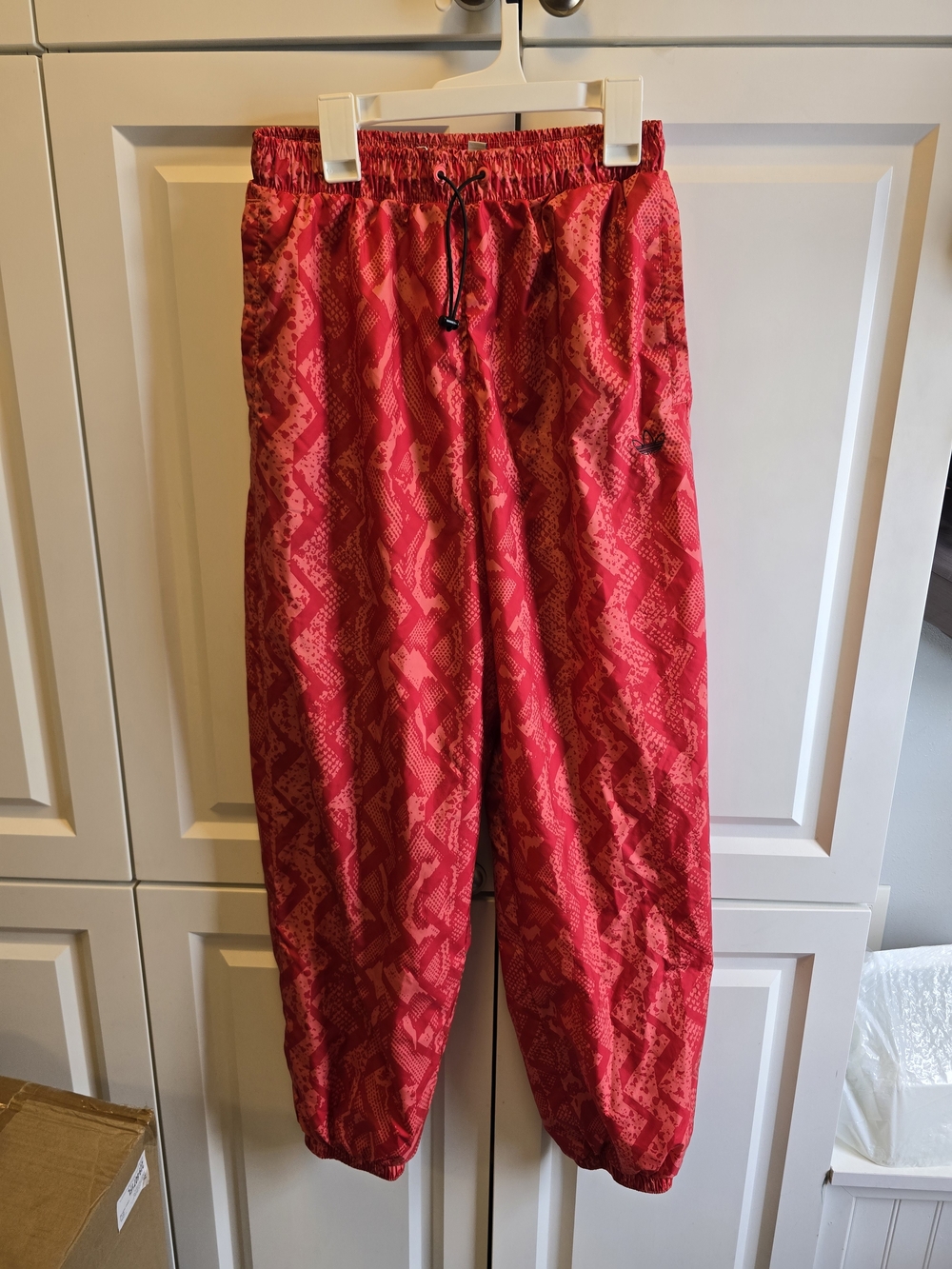 Adidas Women's Allover Print Track Pant in Semi Flash Red/Scarlet Small